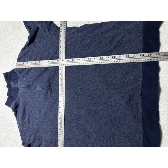 Criquet 1/4 Zip Pullover Mens Large Navy Golf Mock Neck Cotton Used - Picture 6 of 9